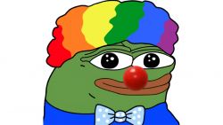 Clown Pepe, он же Honk Honkler — вариант Пепе в радужном клоунском костюме